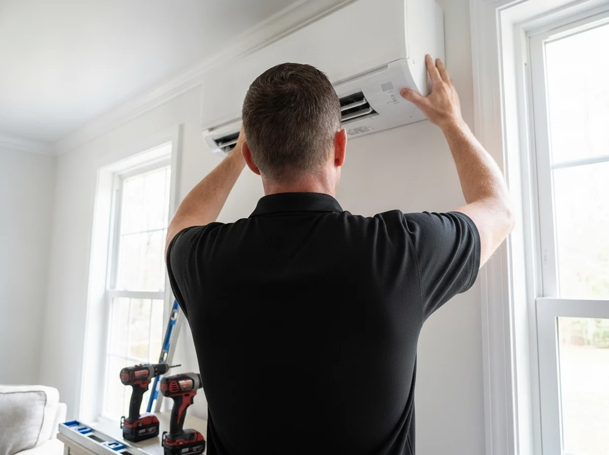 Ductless mini-split head installed in a Marietta, GA home